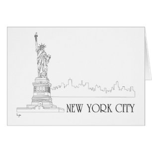 New York - Frihetsgudinnan USA flagga Hälsningskort