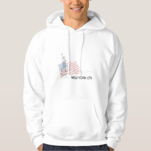 New York - Frihetsgudinnan USA flagga Hoodie