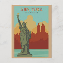 New York Frihetsgudinnan Vintage Resa Affisch Vykort