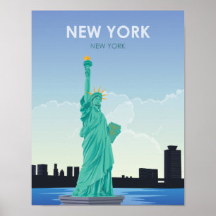 New York Frihetsgudinnan Vintage resor Poster