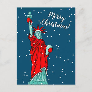 New York-Frihetsgudinnans flytta jul Helg Vykort