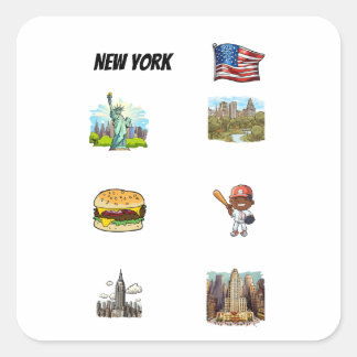 New York Fyrkantigt Klistermärke
