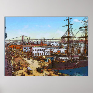 New York, Gamla Harbour Poster