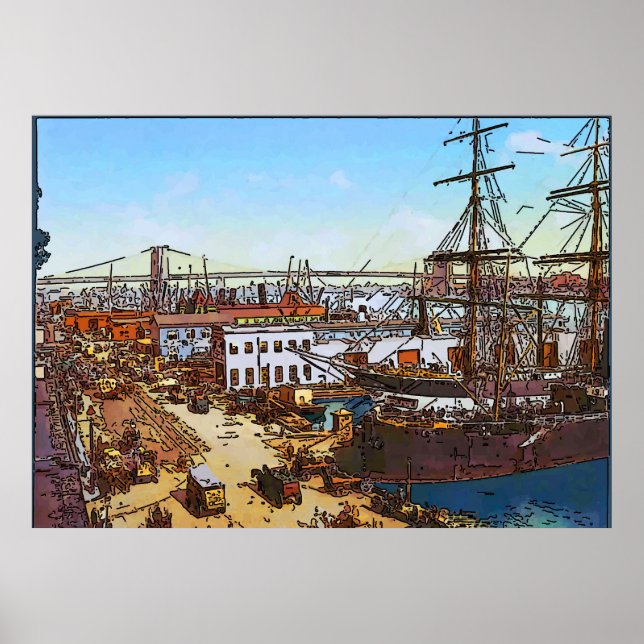New York, Gamla Harbour Poster (Framsidan)