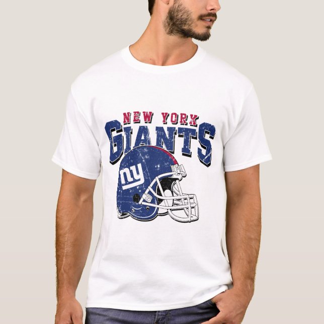New York Giants Football Helmet T Shirt (Framsida)