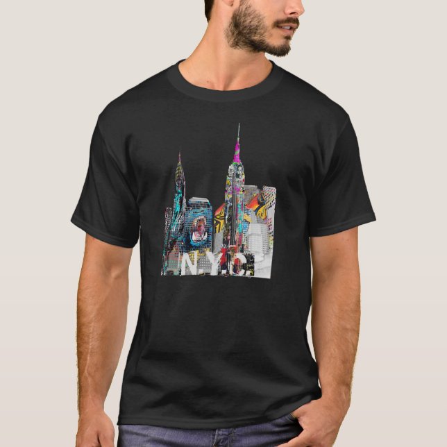 New York graffiti-skjorta T-shirt (Framsida)