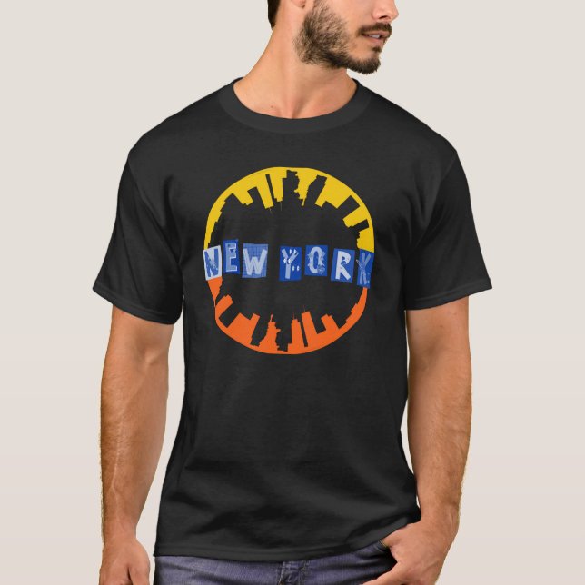 New York Grafisk Design T Shirt (Framsida)