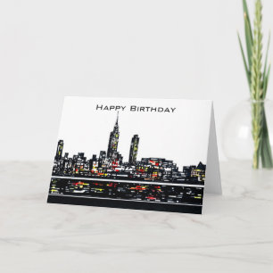 New York Grattis på födelsedagen Card Kort