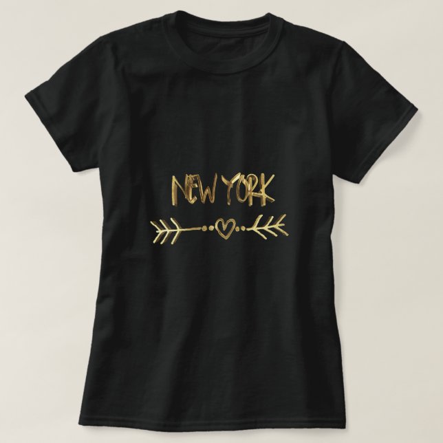 New York Guld look Typography USA City Elegant Tee (Design framsida)