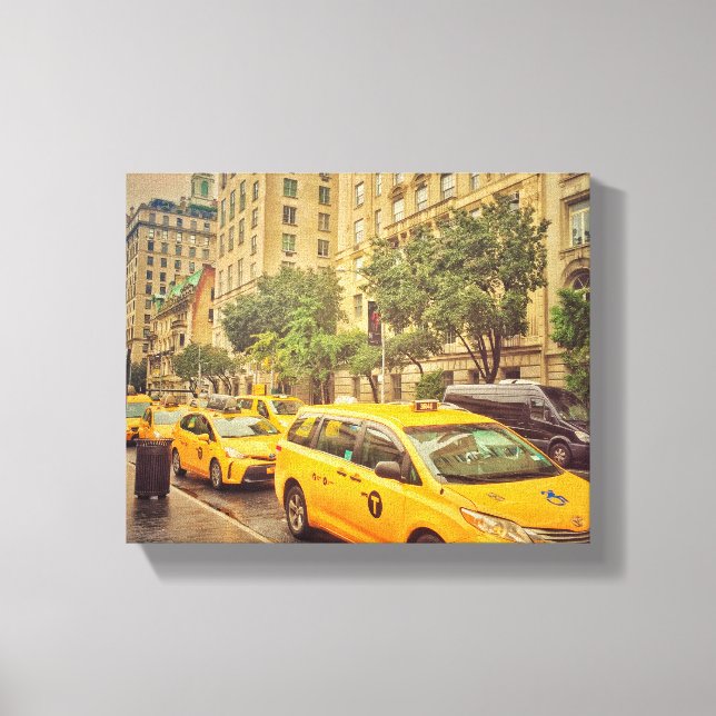 New York Gult Cabs Canvastryck (Framsida)
