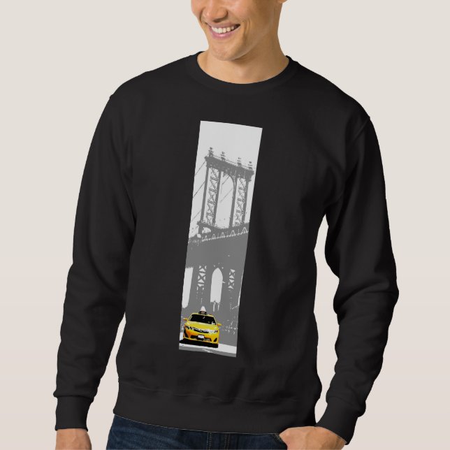 New York Gult Taxi Brooklyn Manar Clothing Lång Ärmad Tröja (Framsida)