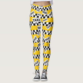 New York Gult Taxi Cab Mönster Leggings