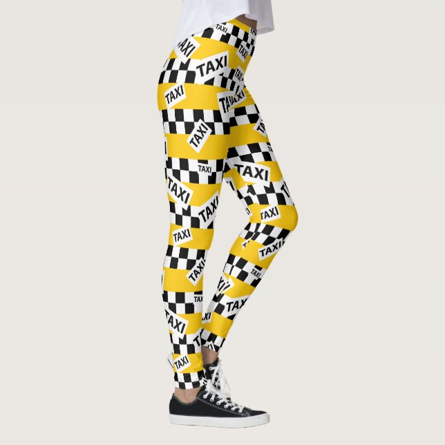 New York Gult Taxi Cab Mönster Leggings (Höger)