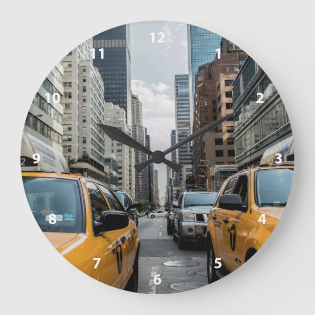 New York Gult Taxi Cabs Stor Klocka (Framsida)
