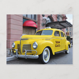 New York Gult Vintage Cab Vykort
