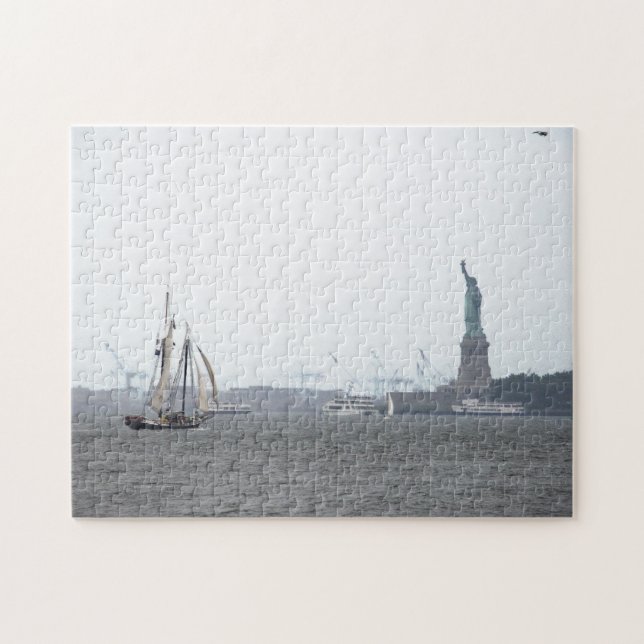 New York hamn i dimmapussel Pussel (Horisontell)