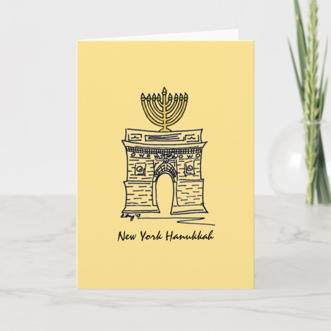 New York Hanukah Washington Square Menorah Candle Helgkort (Framsida)