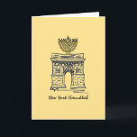 New York Hanukah Washington Square Menorah Candle Helgkort<br><div class="desc">Kortet är en originalillustration av NYC:s Washington Square Arch, "klädd" för Hanukkah med en menorah överst. Denna design finns också tillgänglig för andra produkter. Det finns också många ytterligare livsmedelsutskrifter från denna butik. Ser du inte vad du är tittar för? Behöver du hjälp med anpassning? Kontakta Rebecca för att få...</div>