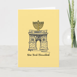 New York Hanukah Washington Square Menorah Candle Helgkort