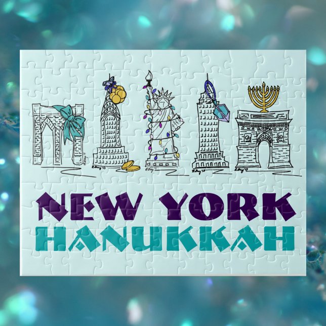 New York Hanukkah Chanukah NYC Jewish Helgdag Pussel (Hanukkah puzzle)