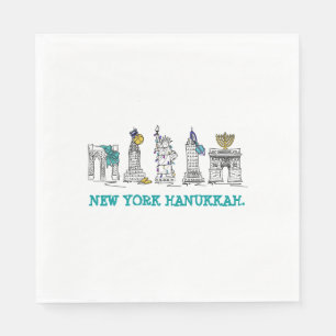 New York Hanukkah Chanukah NYC-judiska Helgdagar Pappersservett