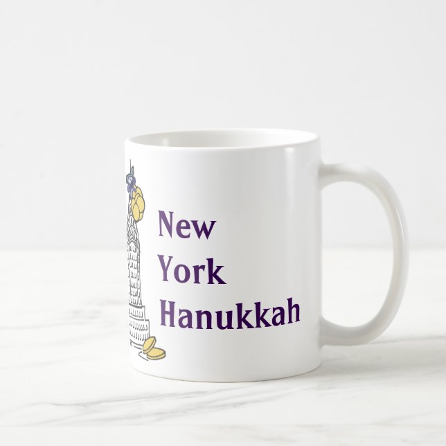 New York Hanukkah Gelt NYC Skyscraper Helgdag Kaffemugg (Höger)