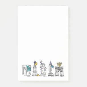 New York Hanukkah Lycklig Chanukah NYC Helgdag Post-it Block