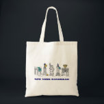 New York Hanukkah NYC Chanukah Helgdag Tote Bag Tygkasse<br><div class="desc">En originalillustration av New York City-markeringar "klädd" för julhelgen med penna och bläck. Perfekt för Hanukkah!</div>