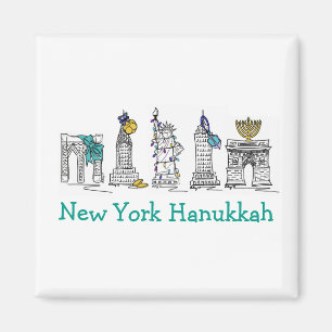 New York Hanukkah NYC Chanukah Jewish Helgdagars Magnet