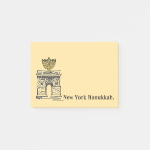 New York Hanukkah NYC Menorah Jewish Helgdag Post-it Block
