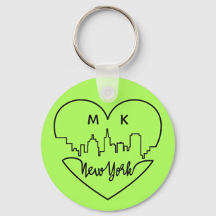 New York Heart anpassningsbar monogram nyckelringa Nyckelring