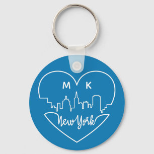 New York Heart anpassningsbar monogram nyckelringa Nyckelring