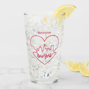 New York Heart-pint-glas Glaskopp