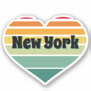 New York Heart Retro Stil Klistermärken