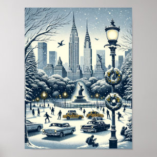 New York Helgdag Elegance - Anpassadet jul Poster
