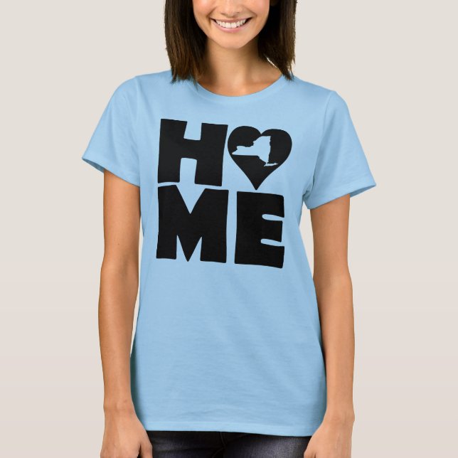 New York Hem Heart Stat Tröjor T-Shirt (Framsida)
