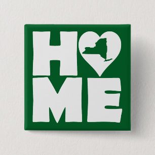 New York Hem Hjärta Stat Knappsats Badge Pin Knapp