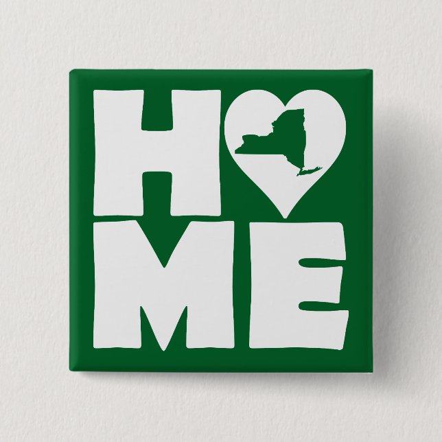 New York Hem Hjärta Stat Knappsats Badge Pin Knapp (Framsida)