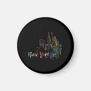 New York Himmel Hjärtbeat Frihetsgudinnan Jag älsk Magnet