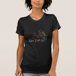 New York Himmel Hjärtbeat Frihetsgudinnan Jag älsk T Shirt