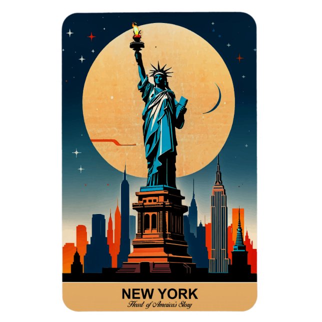New York: Hjärtat of America's Story Flexible Magnet (Vertikal)