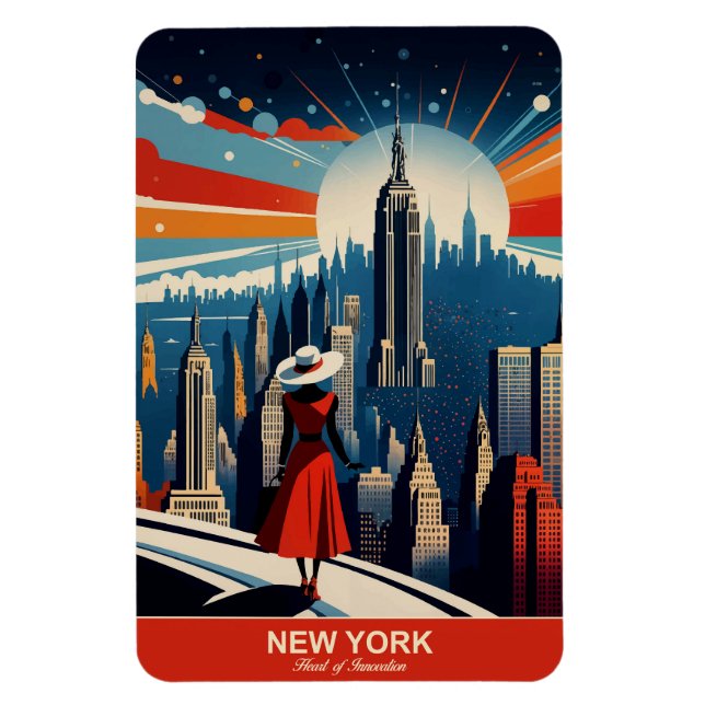 New York: Hjärtat of Innovation Flexible Magnet (Vertikal)