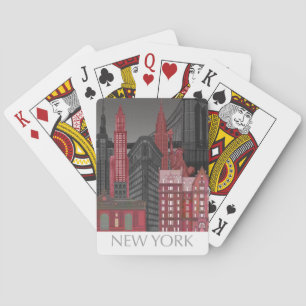 New York-höjder efter natt - röd Casinokort