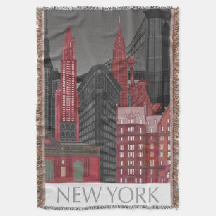 New York-höjder efter natt - röd Filt