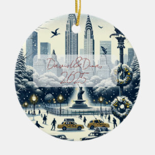 New York Holiday Elegance - Anpassningsbar jul Julgransprydnad Keramik