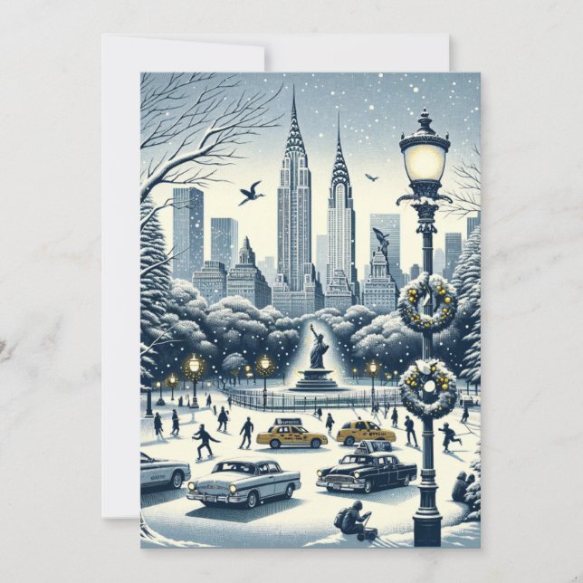 New York Holiday Elegance - Anpassningsbar kort. Julkort (Framsida)
