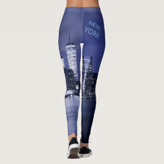 New York horisont som badas i blått Leggings