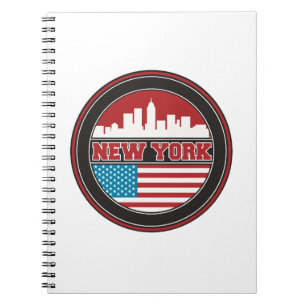 New York horisont United States sjunker Anteckningsbok Med Spiral