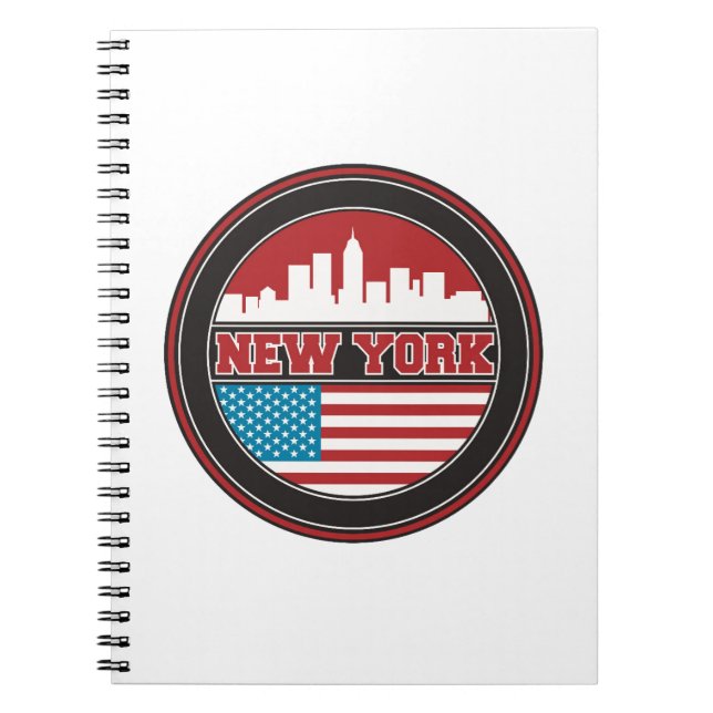 New York horisont | United States sjunker Anteckningsbok Med Spiral (Framsidan)