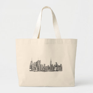 New York horisontbläck Jumbo Tygkasse